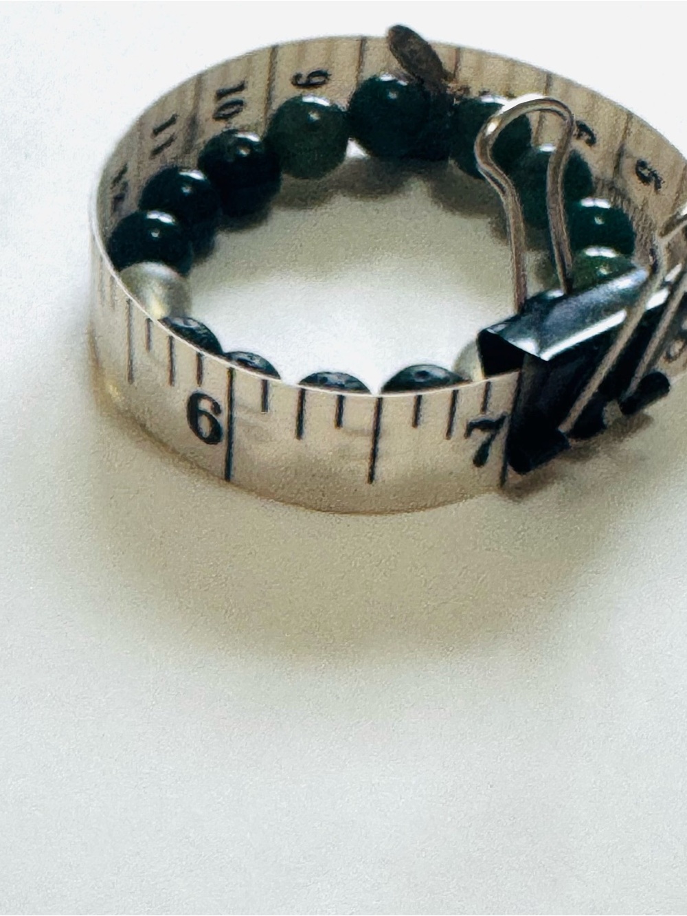 Handmade infant’s Natural Green Jade and Black Volcanic LavaRock stones Bracelet - Picture 4 of 4